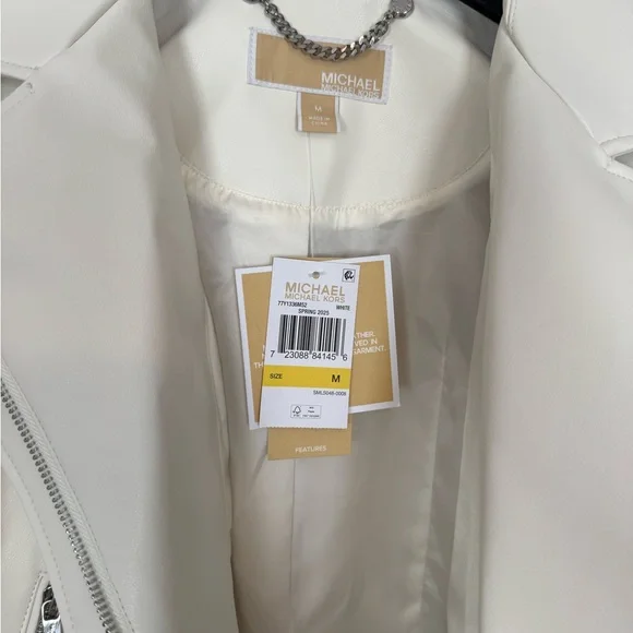 Michael Kors Off-White Leather Jacket - Picture 3 of 3